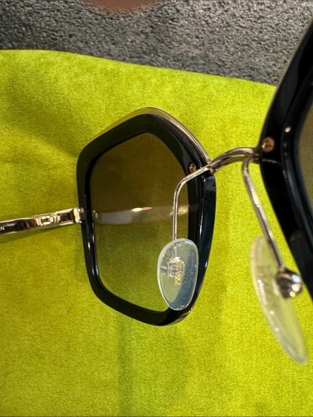 Prada Black Square Frame Sunglasses with Brown Lenses